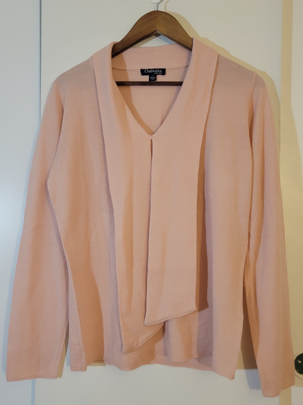 Chadwicks Pink V-Neck Tie-Front Women's Top